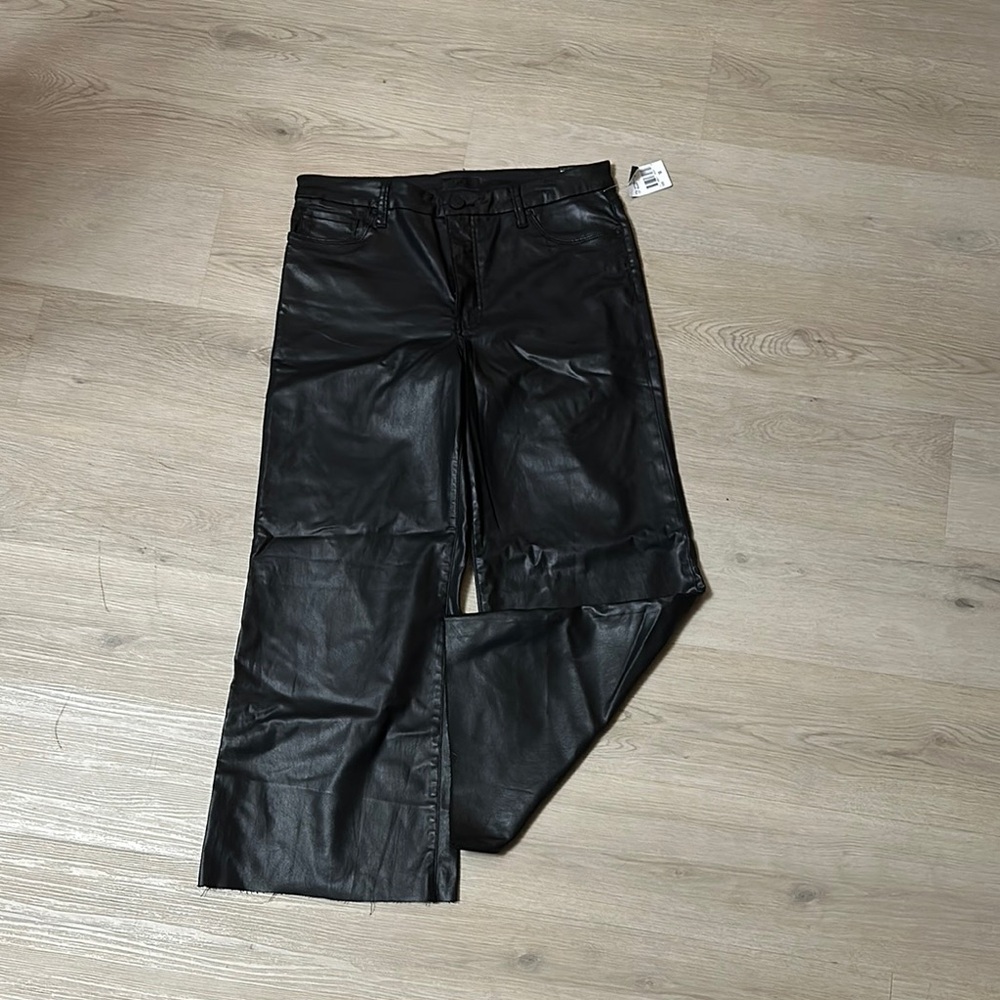 NWT Kut From The Kloth Fab AB High Rise Wide Leg Black Faux Leather Pants